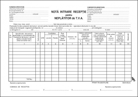 Formulare tipizate - NIR neplatitor de TVA autocopiativ 2 ex LUX