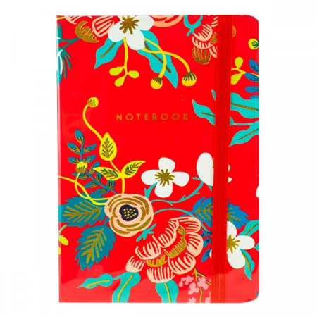 Caiete elegante si agende - Notes A6 cu elastic, 80 file, Flowers