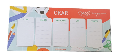 Scoala si gradinita - Orar saptamanal scolar