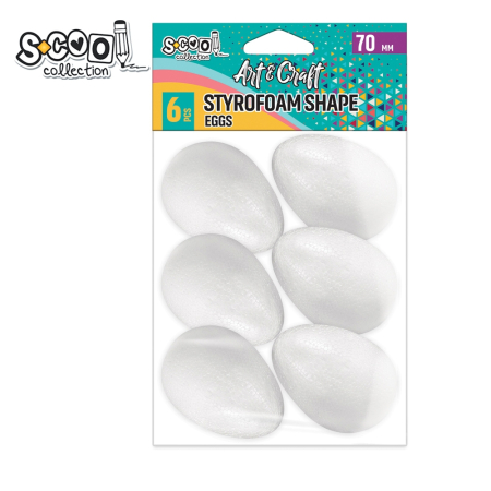 Scoala si gradinita - Oua  polistiren, 70 mm, 6 buc/set - S-COOL SC1999