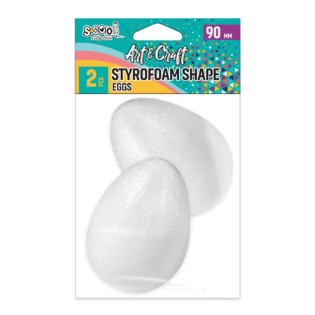 Scoala si gradinita - Oua polistiren, 9 cm, 2 buc/set - S-COOL SC3238