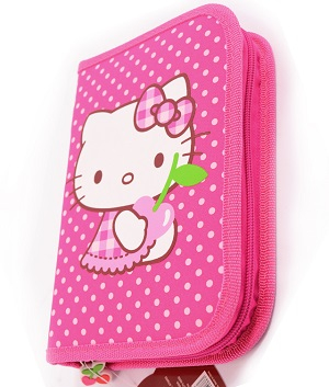 Penar 1 fermoar cu extensii neechipat - Penar Hello Kitty Roz Buline Hello Neechipat 1 fermoar,2 extensii