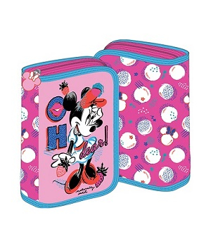 Penar 1 fermoar cu extensii neechipat - Penar MINNIE MOUSE 2 extensii roz