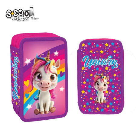 Scoala si gradinita - Penar neechipat, 3 fermoare, UNICORN - S-COOL SC2936