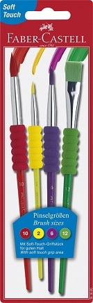 Pensule - Pensule 4/set Soft Touch Neon Faber-Castell