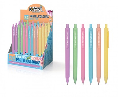 Instrumente de scris si corectura - Pix cu mecanism S-Cool 1705 culori pastel