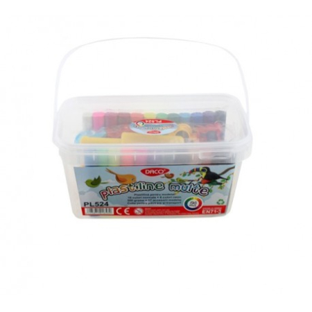 Plastilina / Lut - Plastiline 24 culori + accesorii multe DACO 500 g PL524