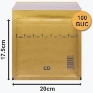 Plicuri antisoc cu bule - Plic antisoc CD maro 200x175 / 180x165 mm