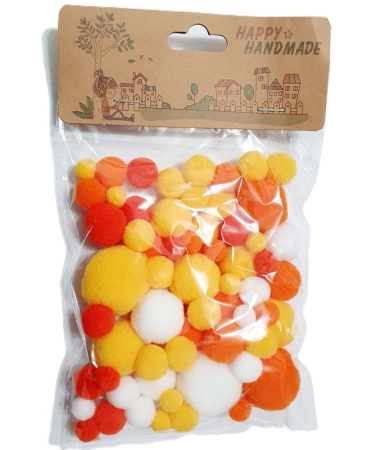 Scoala si gradinita - PomPom colorate portocalii