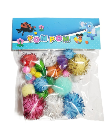 Accesorii lucru manual - PomPom colorate sclipitoare