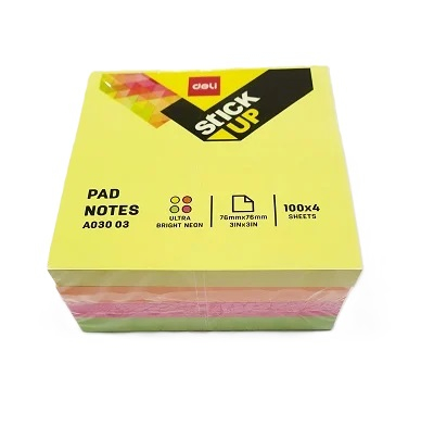 Post-it - Post-it cub 76 x 76 mm 400 file DELI Neon