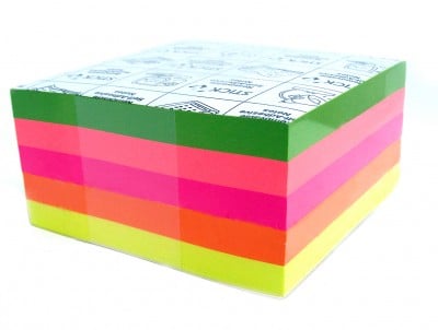Post-it - Post-it cub Hopax 400 file culori fluorescente 21012