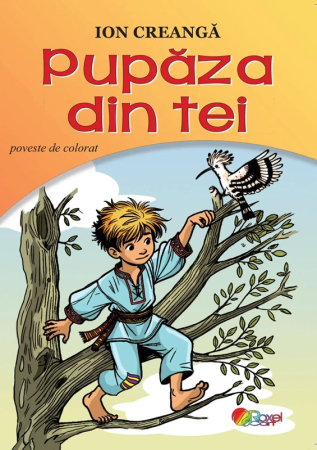 Carti de colorat + poveste pentru copii - Pupaza din tei - Carte de colorat + poveste