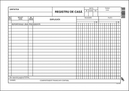 Formulare tipizate - Registru casa autocopiativ LUX TP