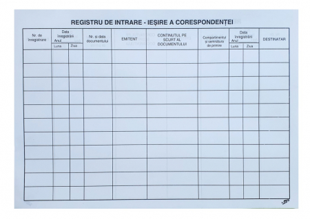 Tipizate Generale - Registru intrare iesire orizontal A4 MODEL II