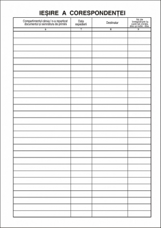 Tipizate Generale - Registru intrare iesire vertical A4 coperta mucava