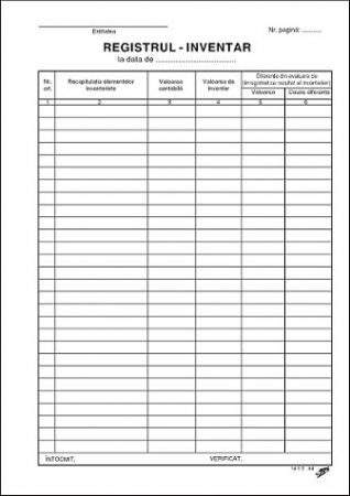 Tipizate Generale - Registru inventar A4 LUX