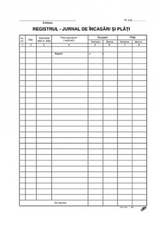 Tipizate Generale - Registru jurnal incasari si plati snuruit LUX