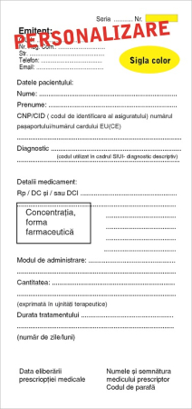 Formulare tipizate - Retetar 1/3A4 autocopiativ 2 exemplare color