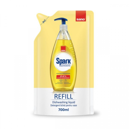 Detergenti si Igienizare bucatarii - Rezerva SANO Spark 700 ml pentru vase Lamaie