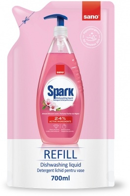 Detergenti si Igienizare bucatarii - Rezerva SANO Spark 700 ml pentru vase Migdale