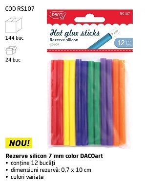 Sclipiciuri si lipiciuri - Rezerva silicon colorata7mm 12/set RS107 DACO
