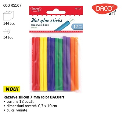 Articole si consumabile de birou - Rezerva silicon colorata7mm 12/set RS107 DACO