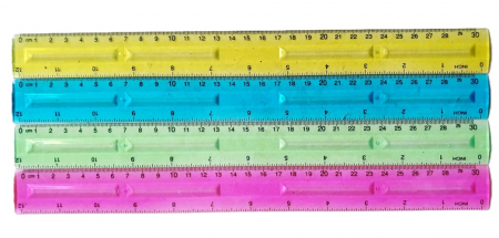 Truse Geometrie, Rigle, Echere - Rigla 30 cm color transparenta Ark