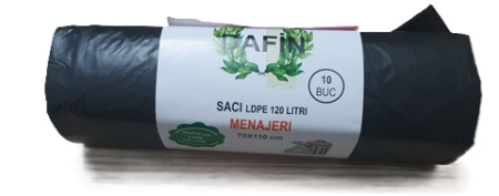 Saci menajeri - Sac menajer 120 l LDPE 10/set 70x100 cm negru