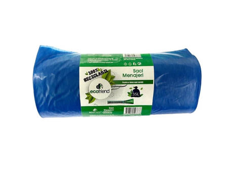 Saci menajeri - Sac menajer 35 L 15 buc/rola Ecofriend 22 microni Albastru