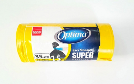 Saci menajeri - Sac menajer 35L 15 buc/role Optima galben