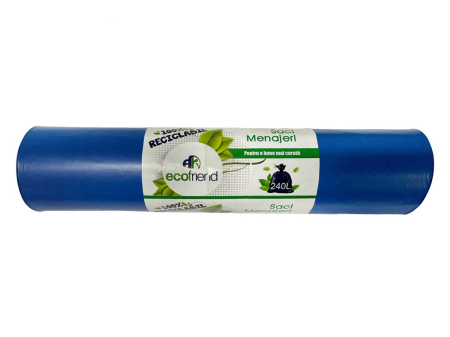 Saci menajeri - Saci menaj 240 l (115 x 130) 30 microni 10 buc/rolă LDPE Albastru