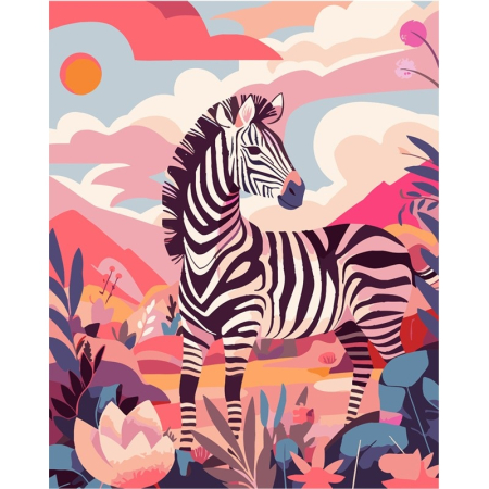 Panza de pictura - Set Pictura Numere 40x50cm ZEBRA