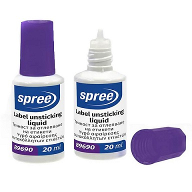Etichete autocolante A4 - Solutie cu lichid pentru curatare (indepartare) etichete, 20ml Spree
