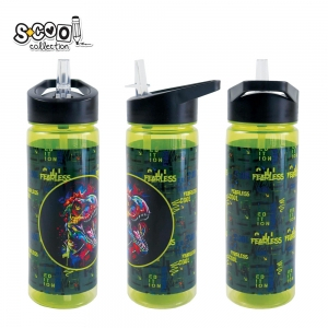 Jucarii si cadouri copii - Sticla apa 600 ml, plastic, cu pai, FEARLESS S-COOL