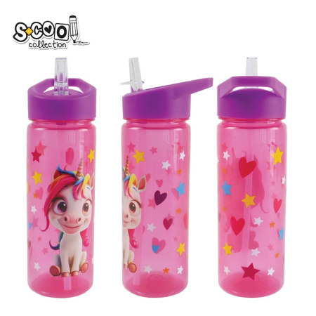 Jucarii si cadouri copii - Sticla apa 600 ml, PLASTIC, CU PAI, UNICORN, 23x8.5x6.6 cm - S-COOL