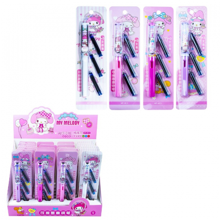 Stilouri scolare - Stilou + 3 rezerve/blister, fetita