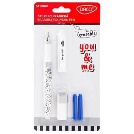 Stilou cu radieră You&Me Alb ST300W DACO [1]