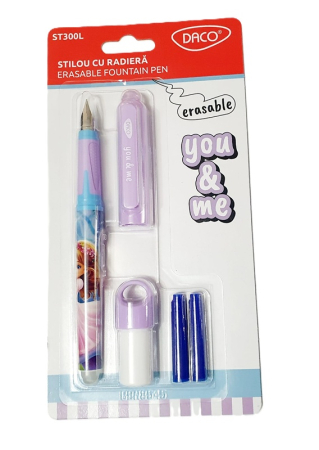 Stilouri scolare - Stilou cu radieră You&Me lila ST300L DACO