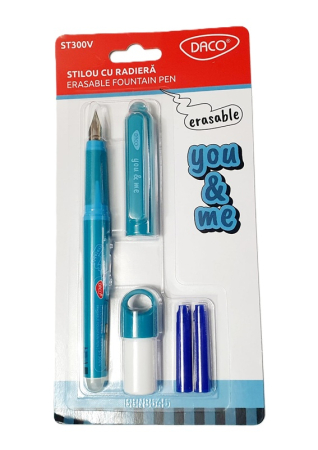 Stilouri scolare - Stilou cu radieră You&Me Verde ST300V DACO