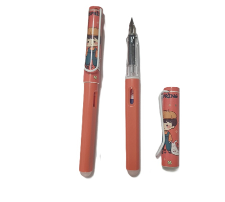 Scoala si gradinita - Stilou plastic cu cerneala termosensibila si guma baiat portocaliu