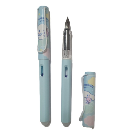 Scoala si gradinita - Stilou plastic cu cerneala termosensibila si guma iepuras bleu