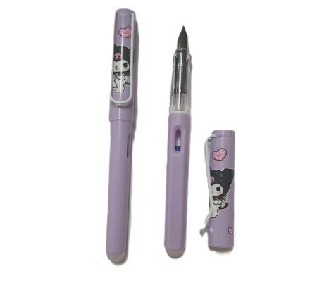 Stilouri scolare - Stilou plastic cu cerneala termosensibila si guma pisicuta neagra