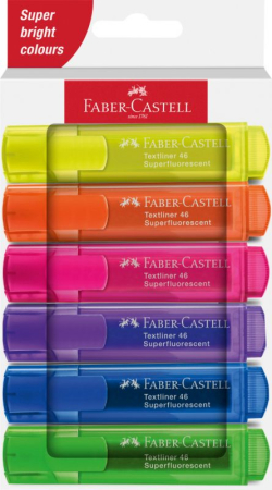 Markere evidentiatoare - TEXTMARKER SET 6 SUPERFLUORESCENT 1546 CUTIE CARTON 2024 FABER-CASTELL