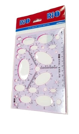 Trusa geometrie DACO metalica + sablon ovale RIO PROMO [2]