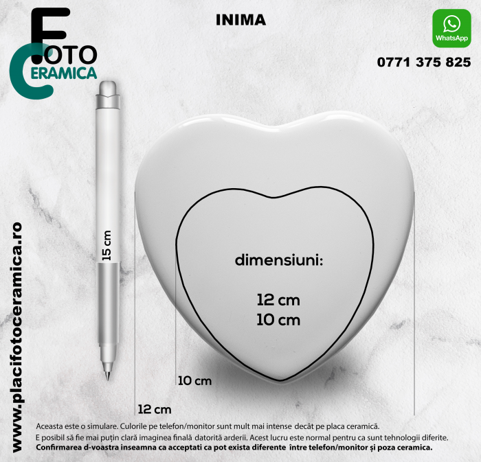 Inima 20 x 20 - Inimă pentru Monumente Funerare (20 x 20 cm) [2]