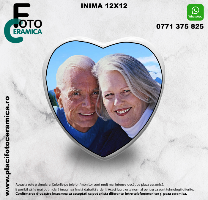 Inima 15 x 15 - Inimă pentru Monumente Funerare (15 x 15 cm) [1]