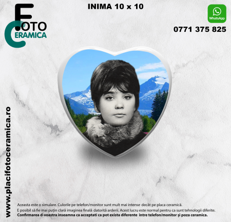 Inima - Inima 20 x 20 - Inimă pentru Monumente Funerare (20 x 20 cm)