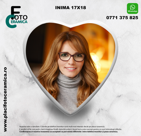 Inima - Inima 17 x 18 - Inimă pentru Monumente Funerare (17 x 18 cm)