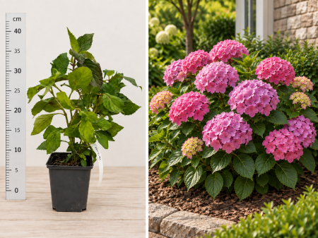 Gard viu - Hortensie Preziosa Roz-Purpurie la Ghiveci (20-30 cm)